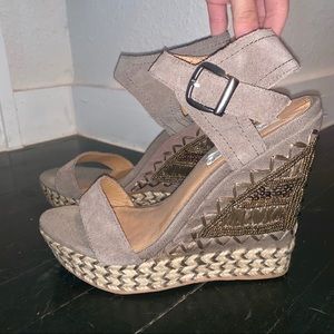 Beaded Brown Wedges
